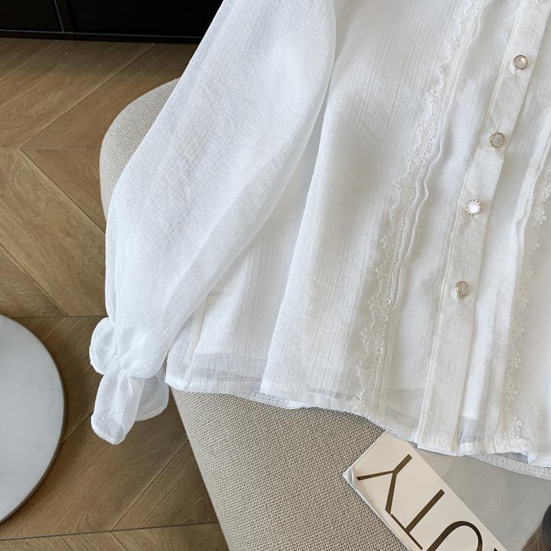 France style loose shirt niche long sleeve tops for women