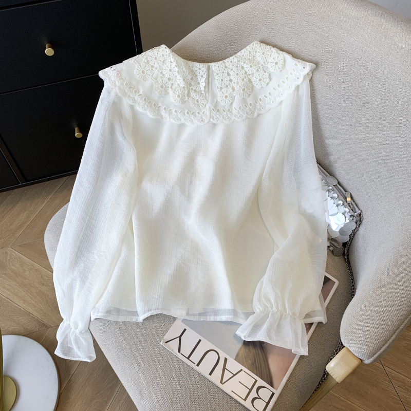 France style loose shirt niche long sleeve tops for women