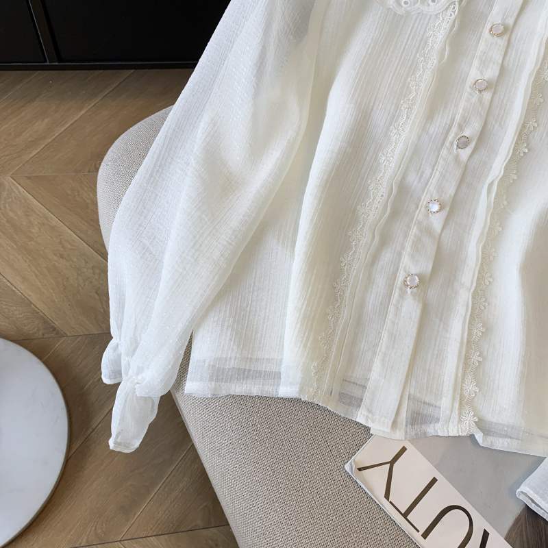 France style loose shirt niche long sleeve tops for women