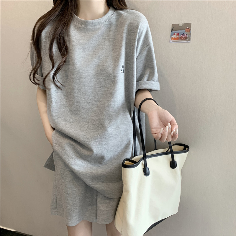 Simple sports loose summer all-match shorts 2pcs set