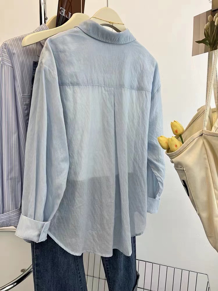 Sunscreen embroidery long sleeve coat loose bow summer tops