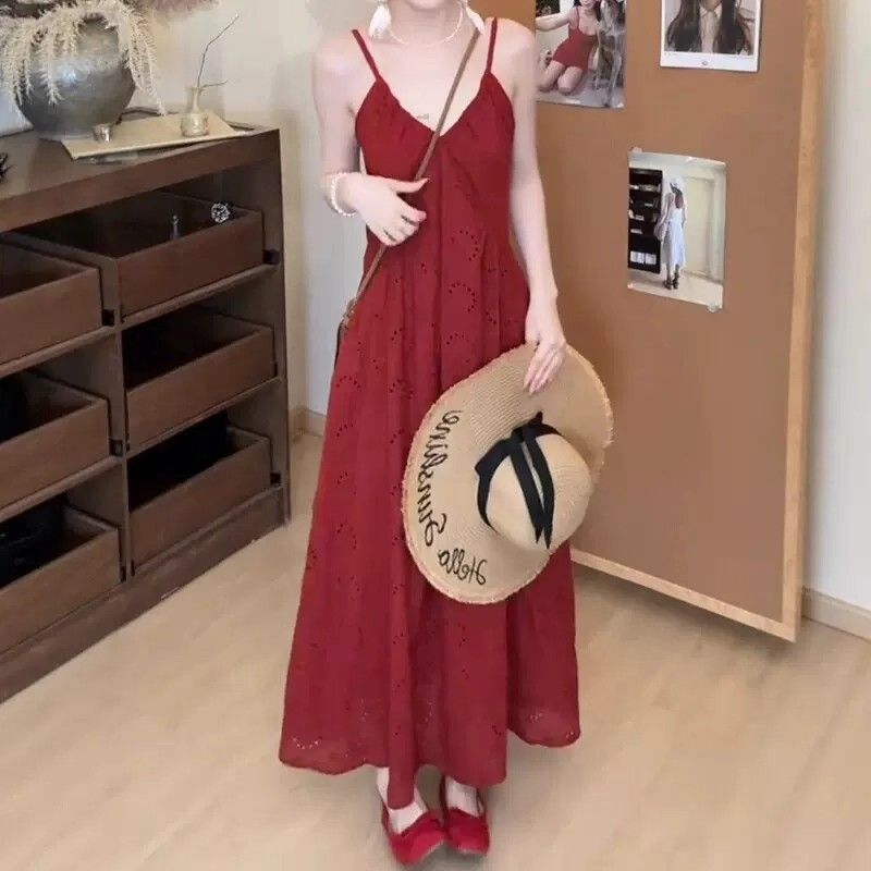 France style hollow long dress retro dress for women