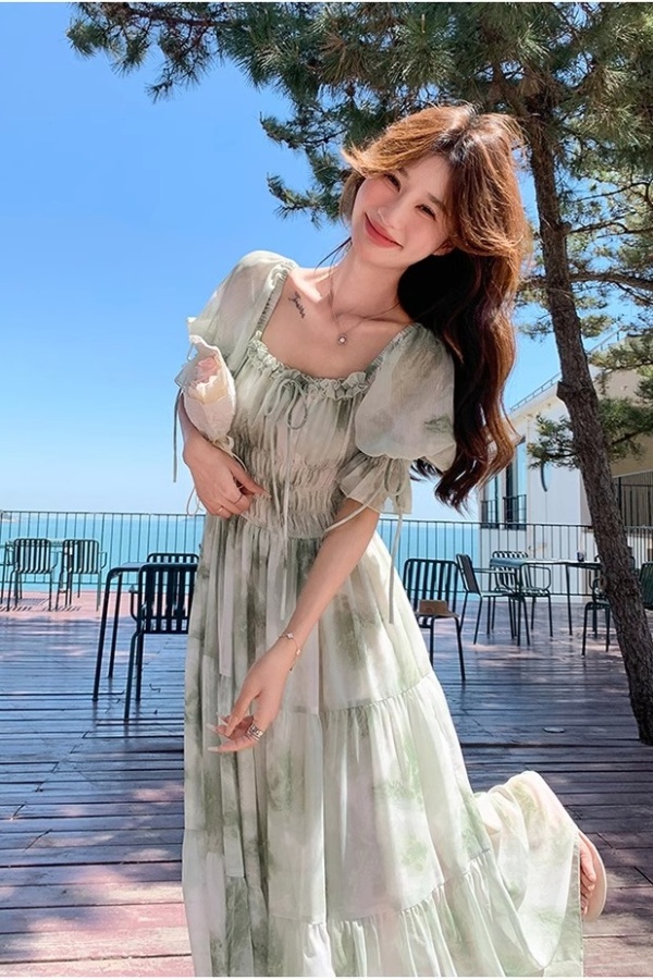 Beautiful spring and autumn dress summer long dress