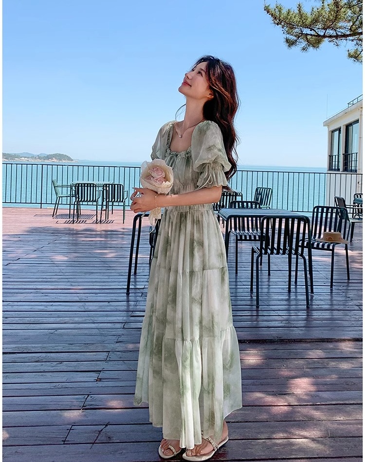 Beautiful spring and autumn dress summer long dress