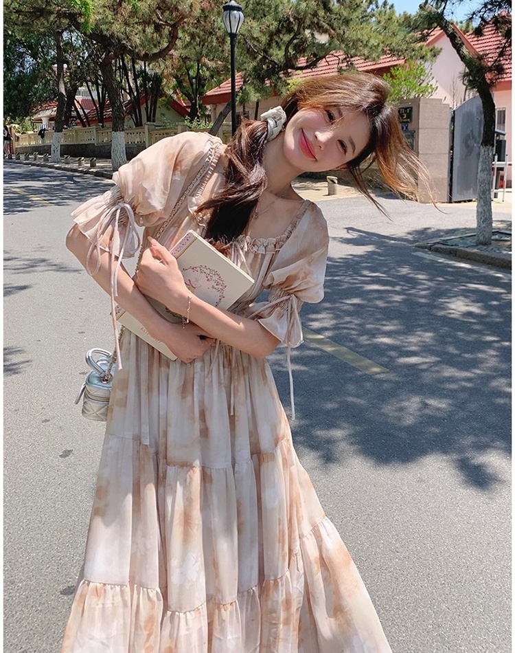 Beautiful spring and autumn dress summer long dress