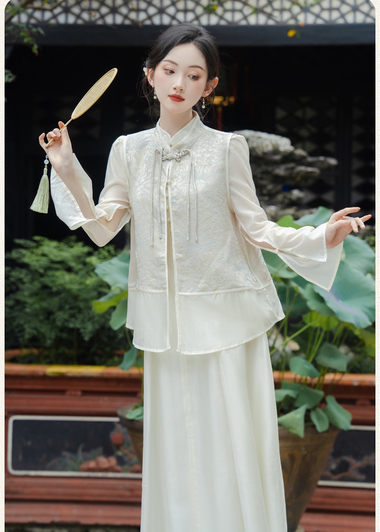 Temperament waistcoat dress 2pcs set for women