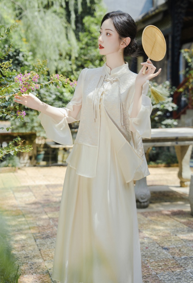 Temperament waistcoat dress 2pcs set for women