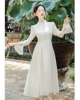Chinese style temperament pinched waist dress