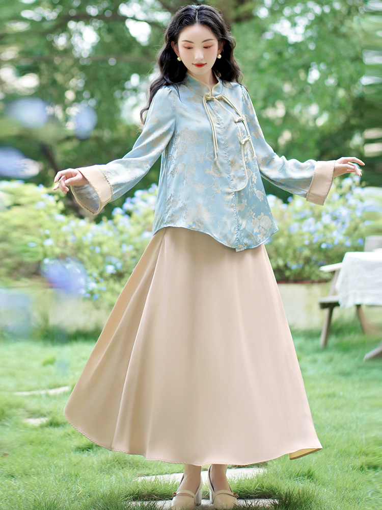 Temperament autumn tops fashion skirt 2pcs set for women