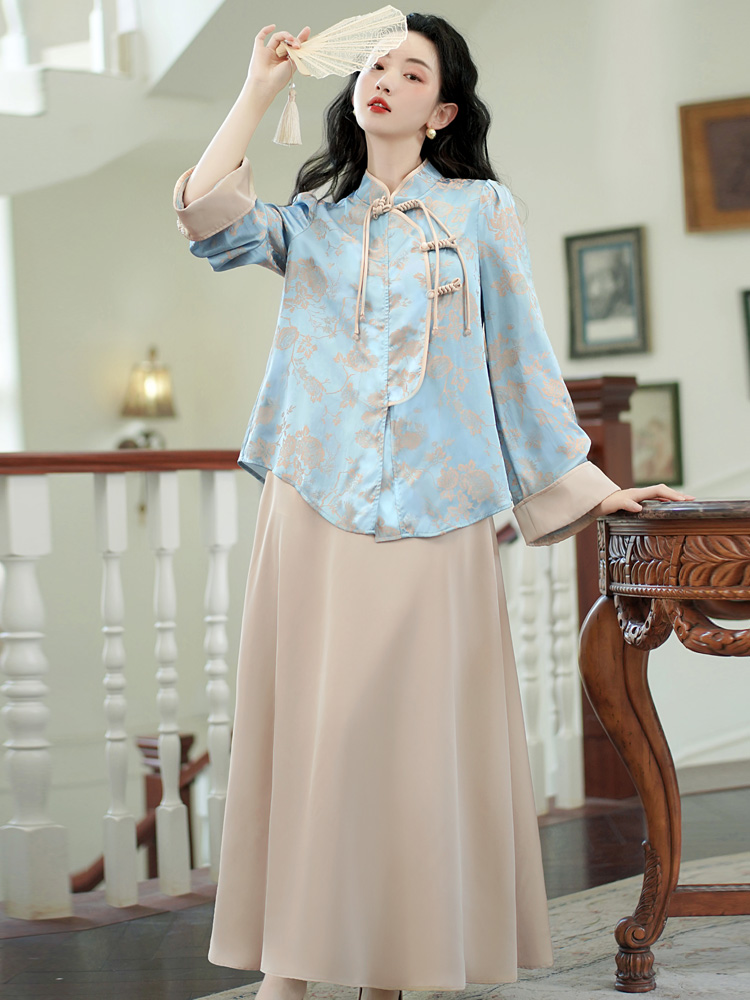 Temperament autumn tops fashion skirt 2pcs set for women