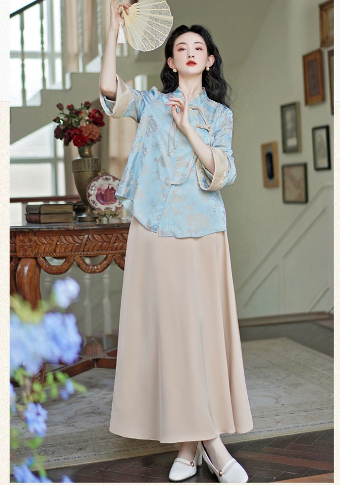 Temperament autumn tops fashion skirt 2pcs set for women