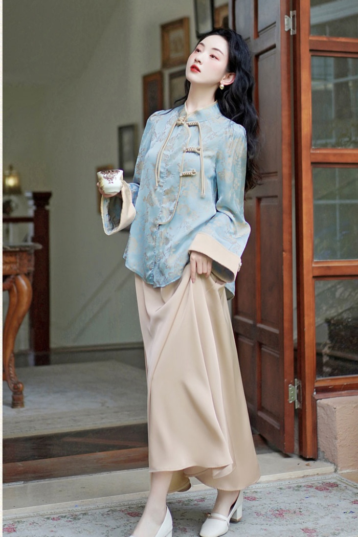 Temperament autumn tops fashion skirt 2pcs set for women