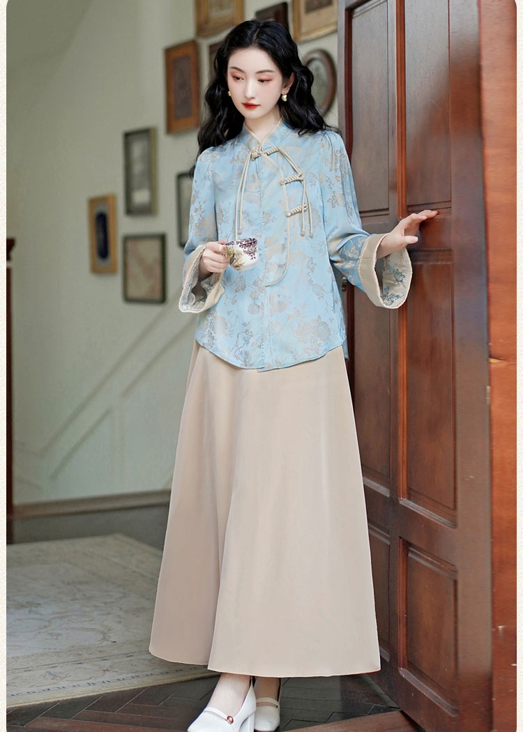 Temperament autumn tops fashion skirt 2pcs set for women