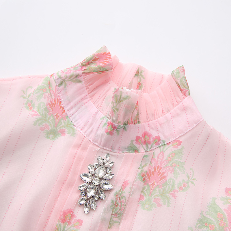 Pinched waist spring and summer diamond dress