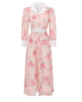 Mixed colors flowers formal dress retro dress