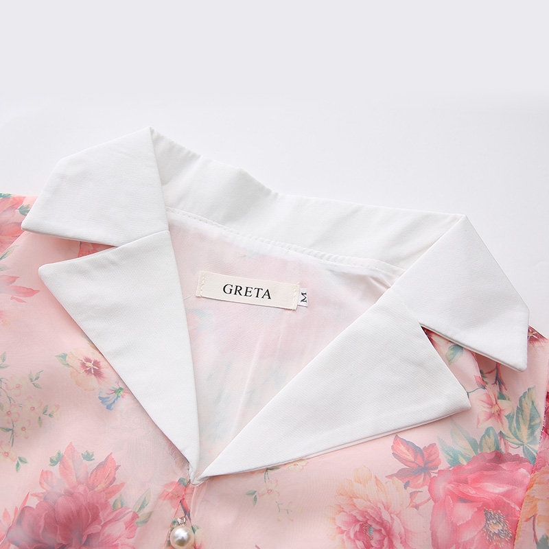 Mixed colors flowers formal dress retro dress