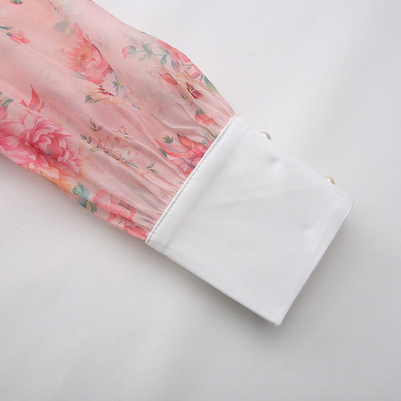 Mixed colors flowers formal dress retro dress