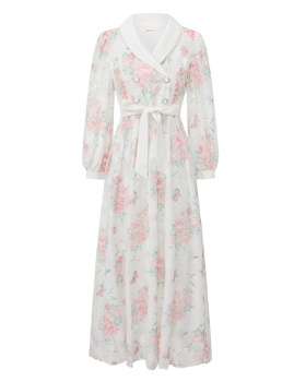 Retro painting dress mixed colors formal dress