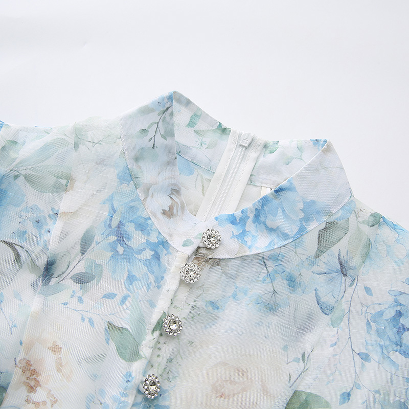 Long flowers spring and summer printing vacation dress