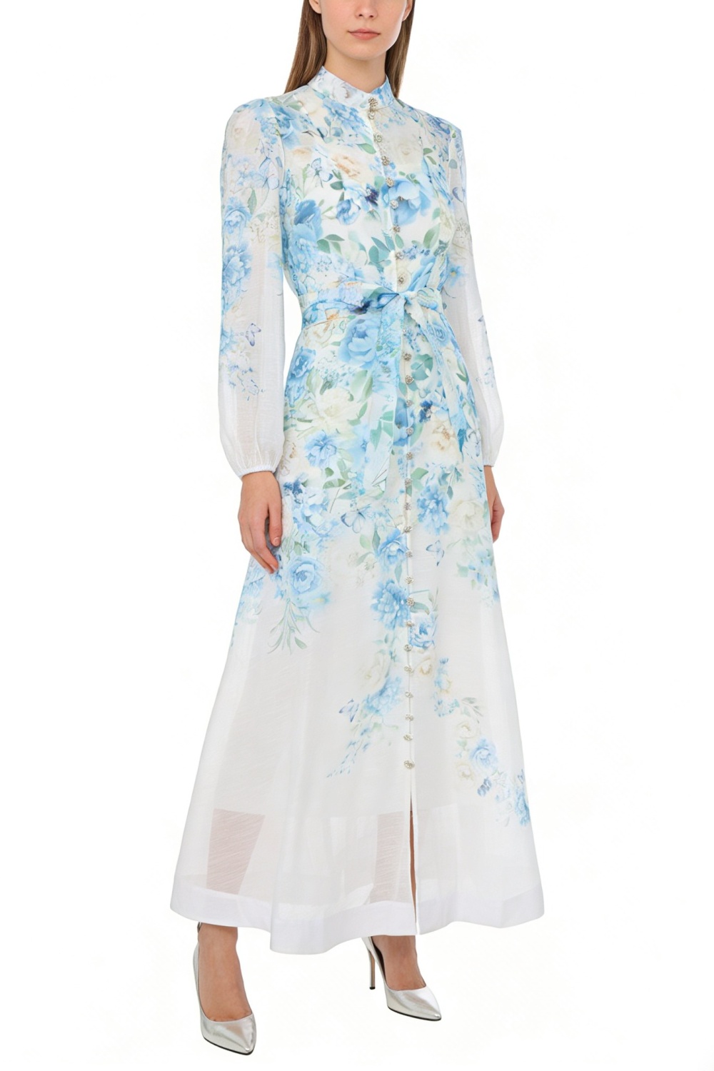 Long flowers spring and summer printing vacation dress