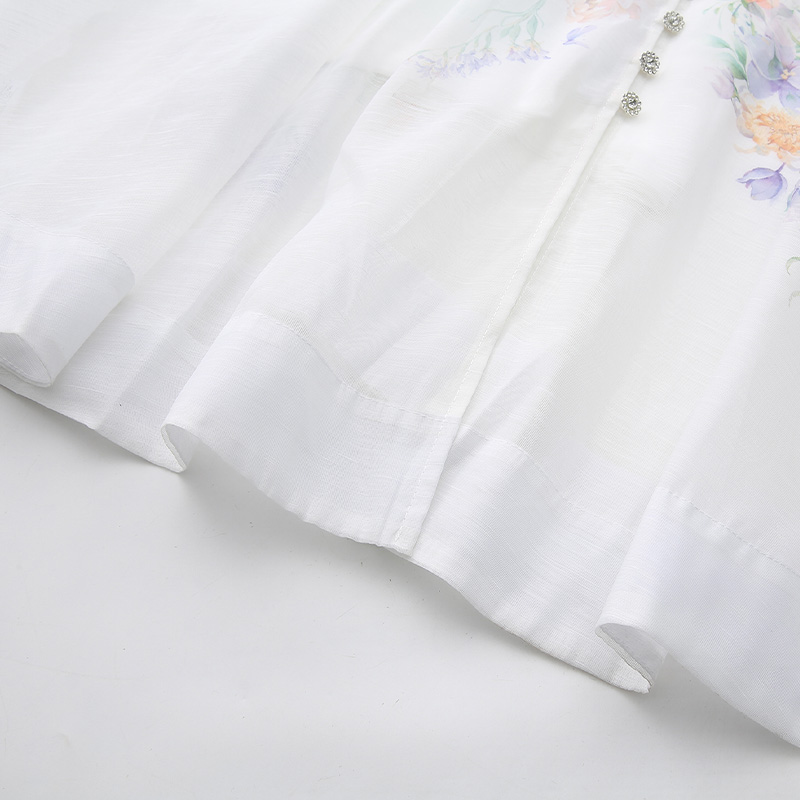 Flowers spring and summer long vacation printing dress