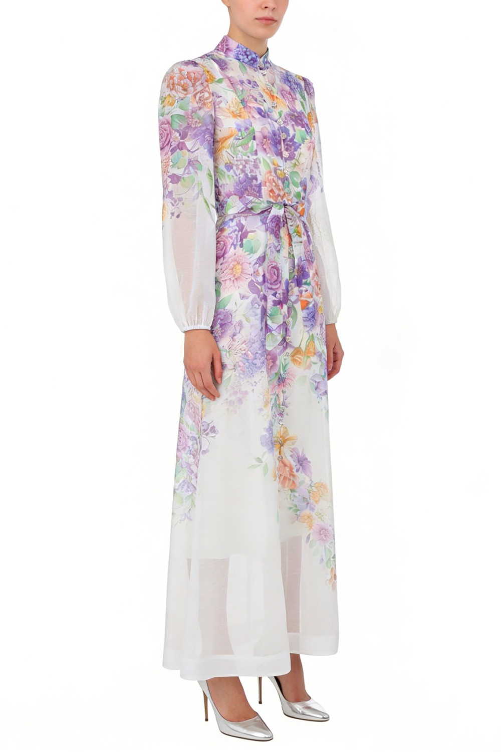 Flowers spring and summer long vacation printing dress