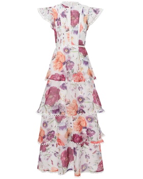 Lace painted spring and summer vacation dress