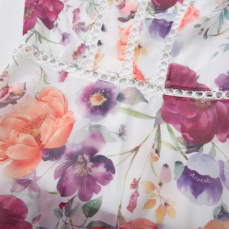 Lace painted spring and summer vacation dress