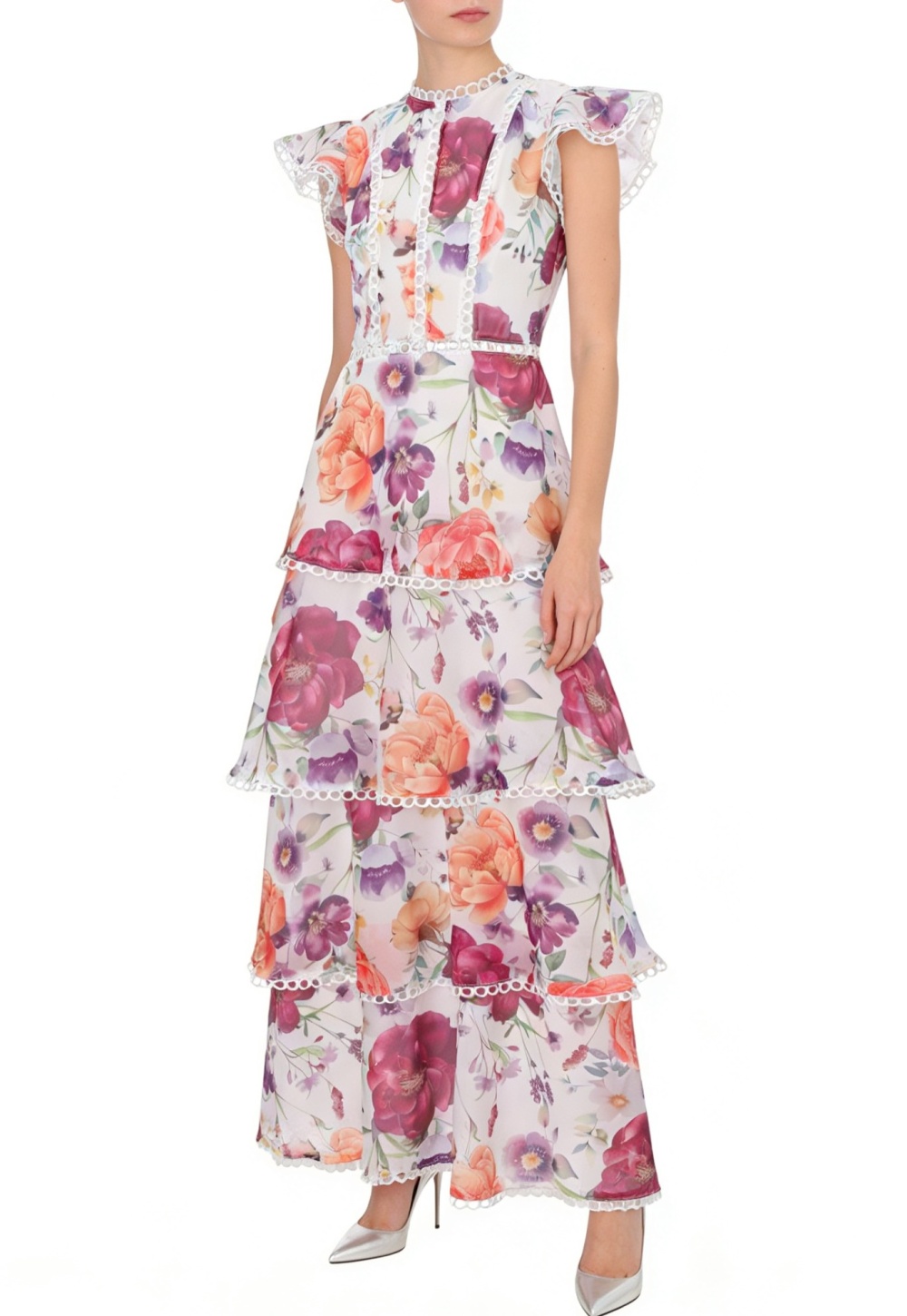 Lace painted spring and summer vacation dress