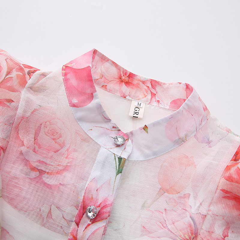 Vacation long flowers printing spring and summer dress