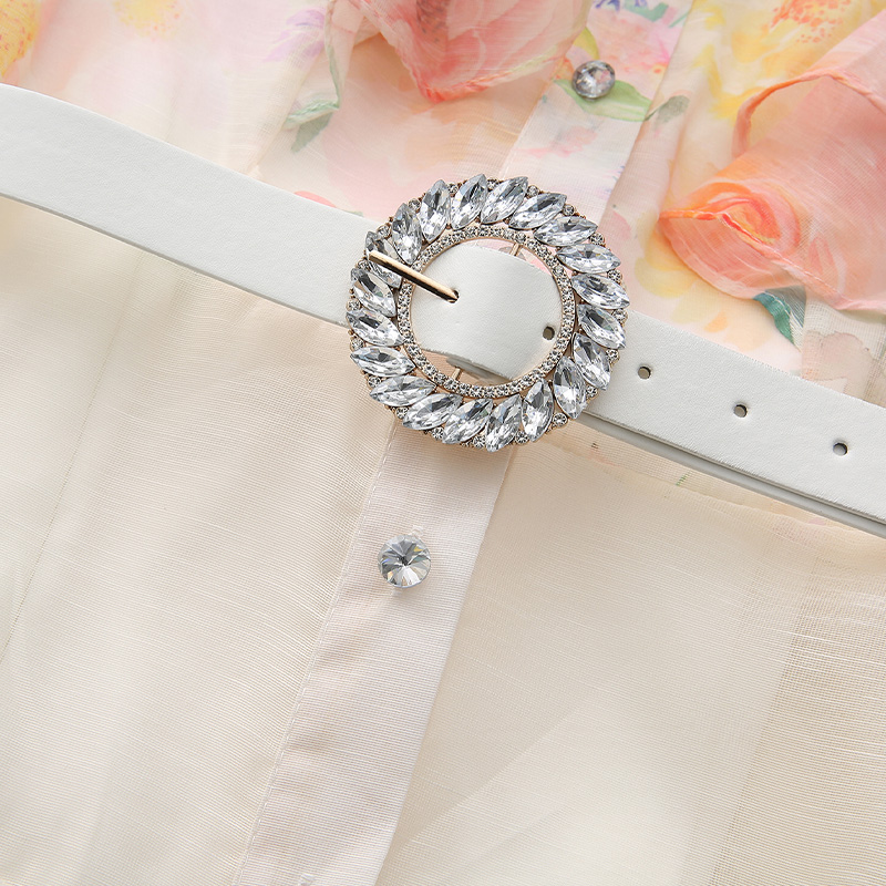 Vacation printing long spring and summer flowers dress