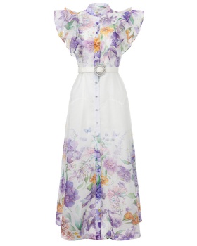 Printing flowers vacation dress