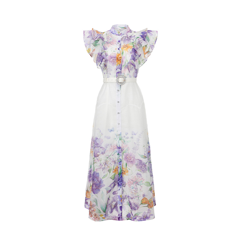 Printing flowers vacation dress