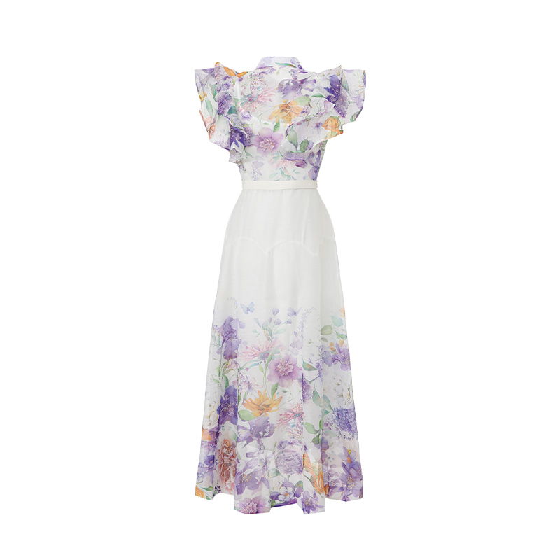 Printing flowers vacation dress