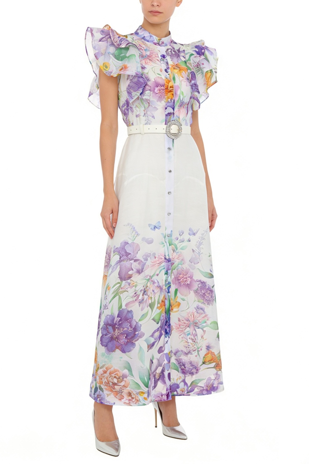 Printing flowers vacation dress