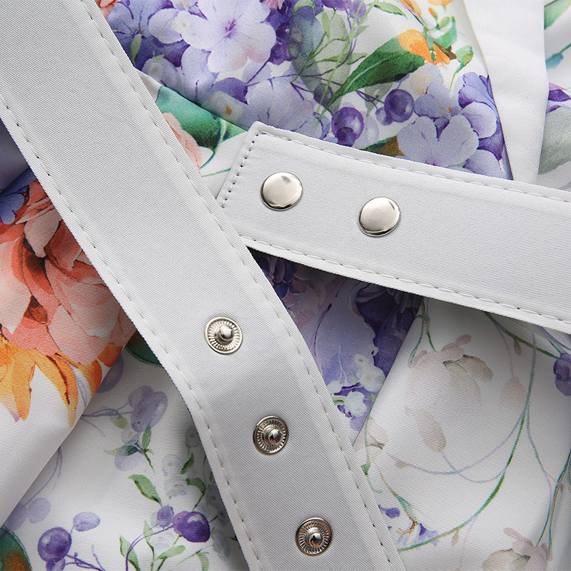 Flowers spring and summer mixed colors long dress