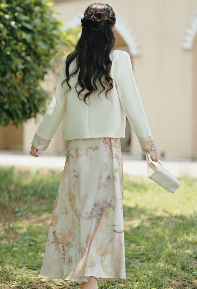 Chinese style dress mixed colors business suit 2pcs set