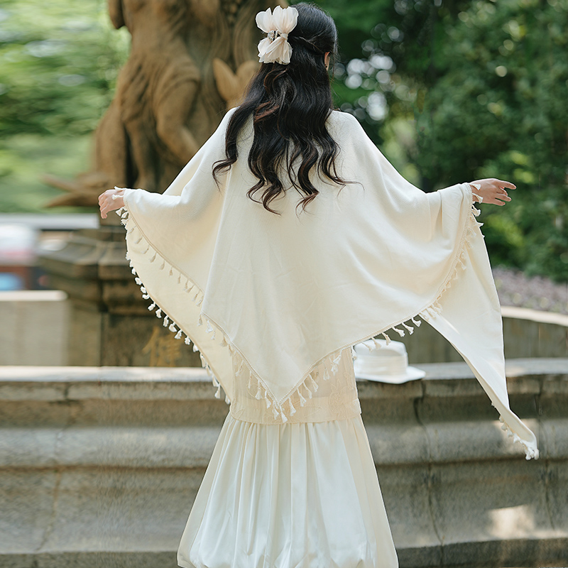 Hepburn style elegant vest bud hem high waist shawl a set