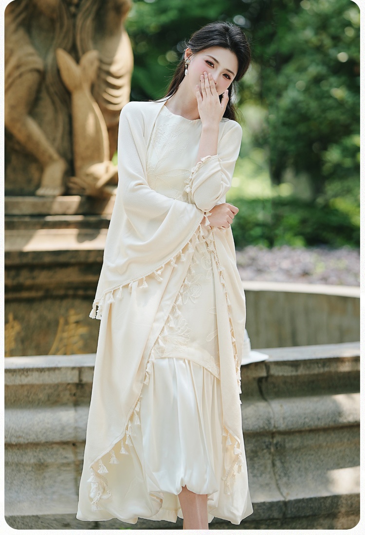 Hepburn style elegant vest bud hem high waist shawl a set