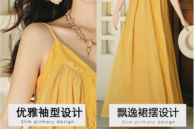 Halter summer sling dress vacation beautiful long dress