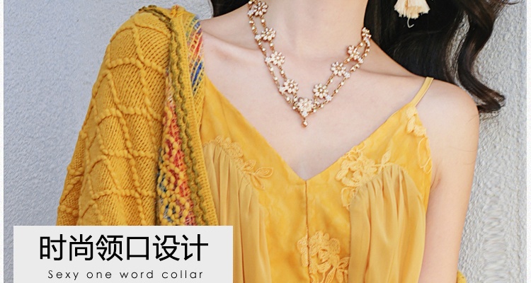 Halter summer sling dress vacation beautiful long dress