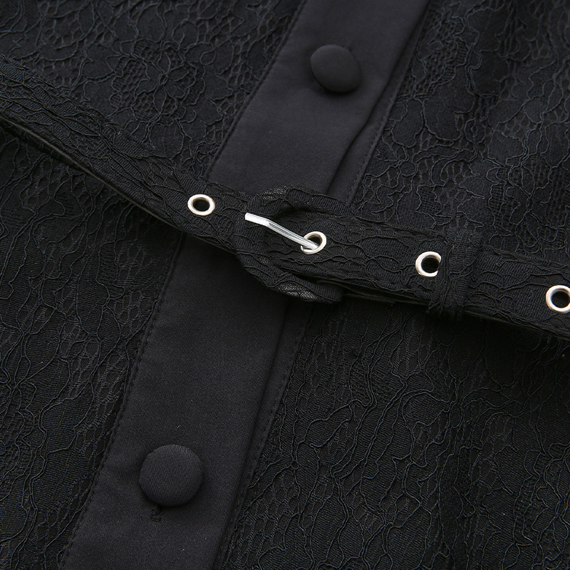 Sleeveless retro lace splice spring and summer long dress