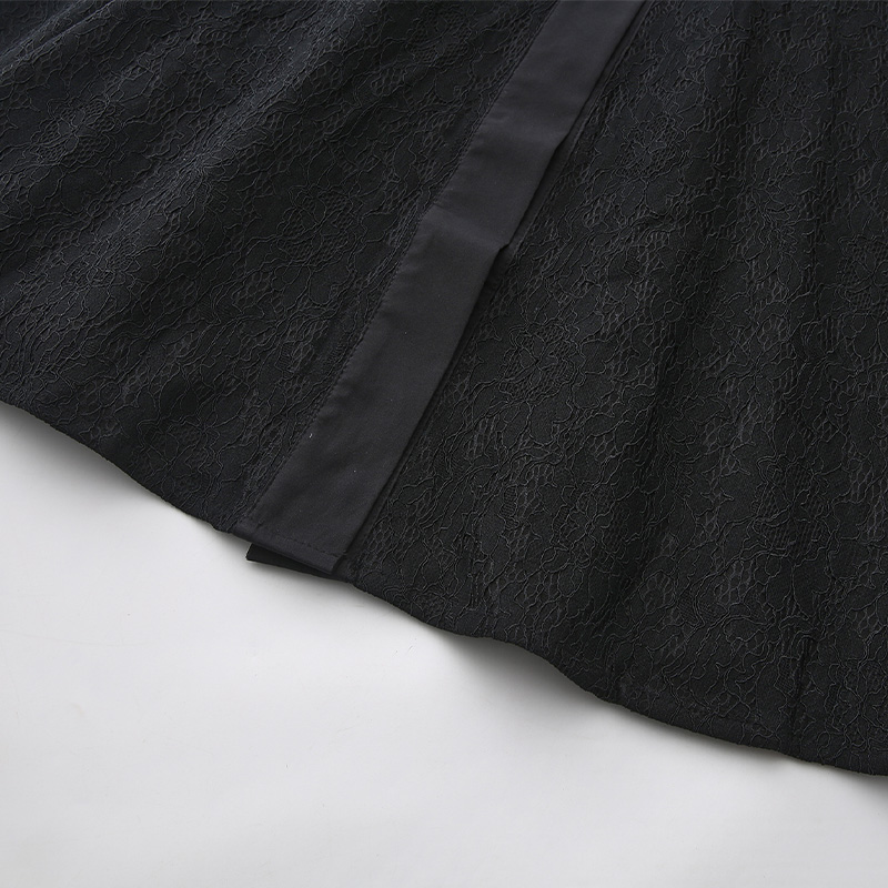 Sleeveless retro lace splice spring and summer long dress