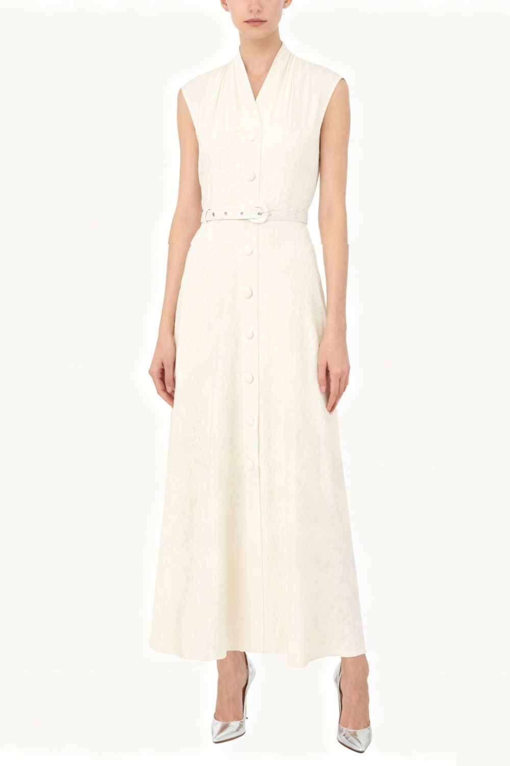 Spring and summer sleeveless splice lace retro long dress