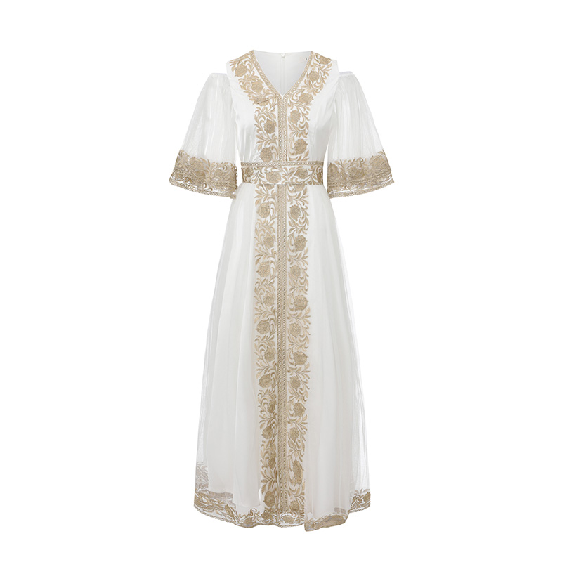Lace gauze splice long spring and summer dress