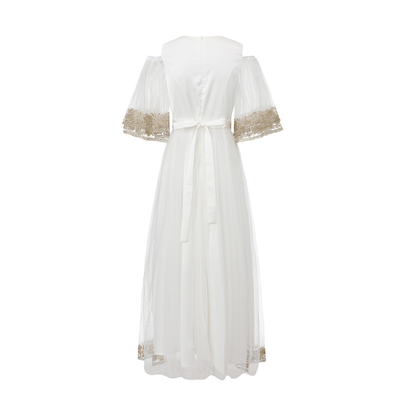 Lace gauze splice long spring and summer dress