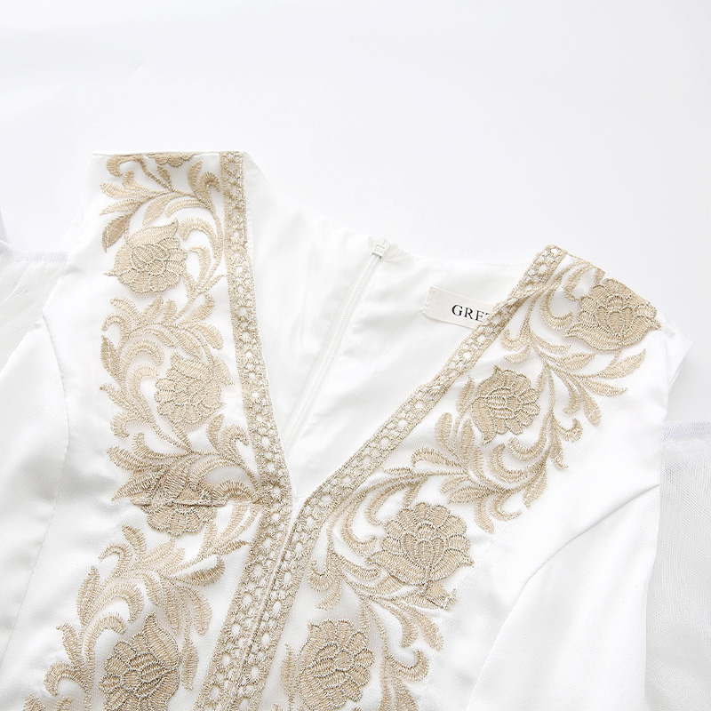 Lace gauze splice long spring and summer dress