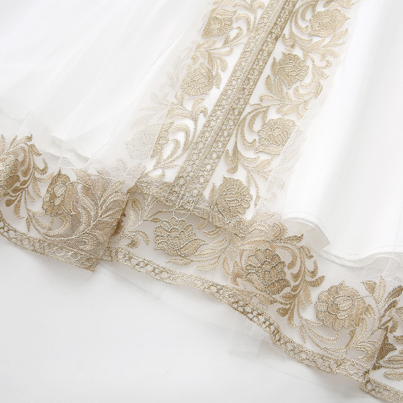 Lace gauze splice long spring and summer dress