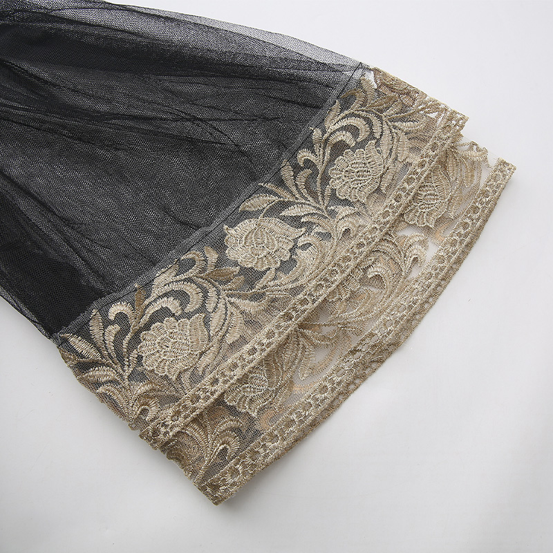 Lace spring and summer gauze splice long dress