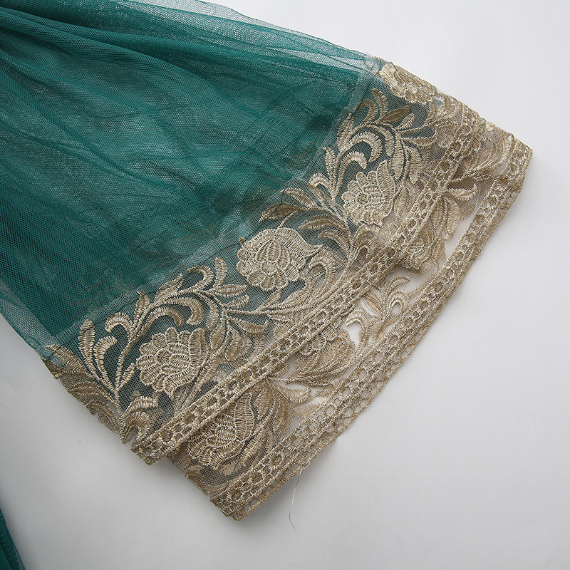 Gauze long spring and summer lace splice dress